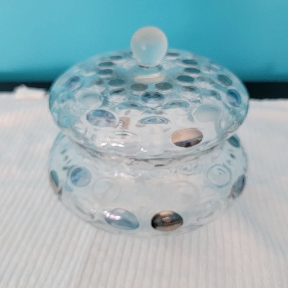 VTG MCM Crystal Borske Sklo Chech Glass Work Candy Dish Nemo